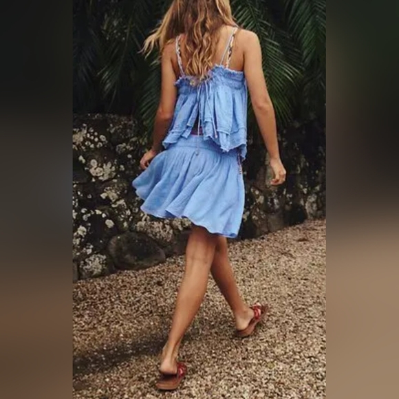 New Free People Free-Est Layla Set In Cornflower Blue Size XS - Picture 3 of 14